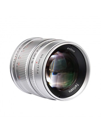 7ARTISANS 55MM F1.4 APS C MANUAL FIXED LENS SILVER FOR SONY (E MOUNT)