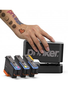  Prinker S Temporary Tattoo Device Package for Your Instant Custom Temporary Tattoos with Premium Cosmetic Full Colour & Black Ink is compatible with iOS and Android devices.