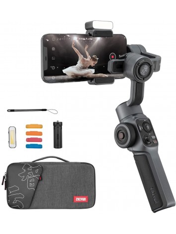 Zhiyun Smooth 5 Combo Gimbal Stabilizer, 3-Axis Handheld Smartphone Gimbal With Grip Tripod Vlog LED Fill Light For IPhone Android