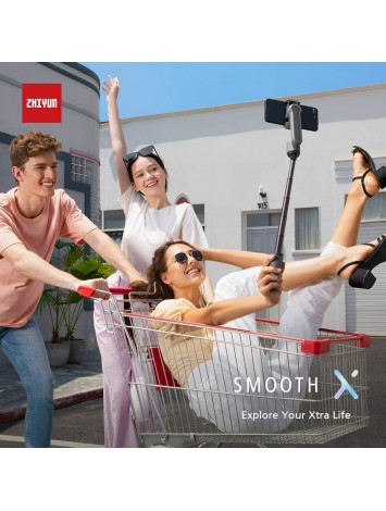 Zhiyun Smooth X Gimbal Stabilizer Combo Kit for Smartphone w/Selfie Stick Tripod, Face Tracking, Bluetooth, Gesture, YouTube Vlog Video, Zoom - Gray