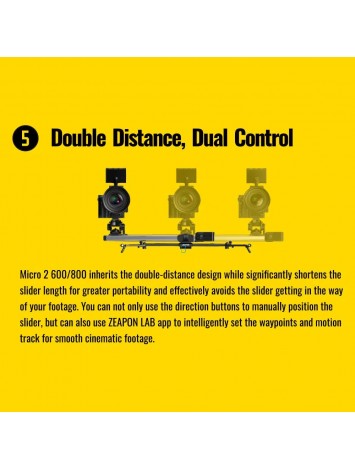 Zeapon Micro 2 E800 Motorized Double Distance Camera Slider, Travel Distance 94cm/37in Max. Payload 8kg/18lbs Ultra Silent Step Motor Power-Off Protection APP Supported Android & iOS
